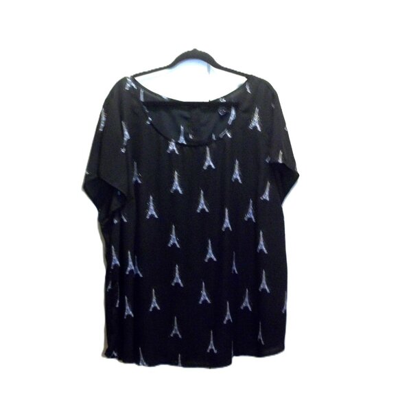Torrid Eiffel Tower Button Back Blouse Chiffon - Picture 3 of 5